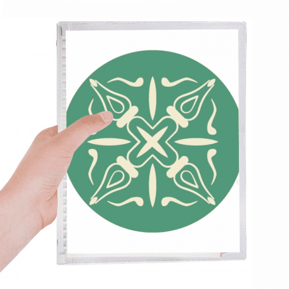 talavera style green decorative pattern notebook loose diary refillable journal statiry