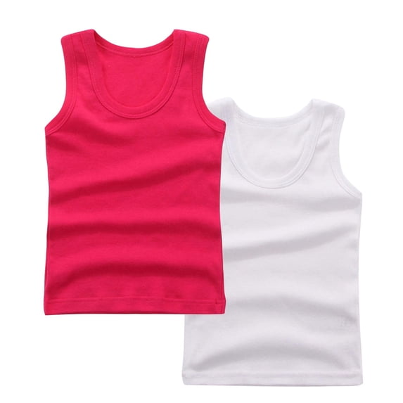 Dlentnea 2 Pack Boys Girls Undershirts Tank Top Cotton Soft Comfortable Undershirt Sleeveless Shirts for Kids