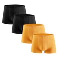 thumbnail image 1 of Dlentnea 4 Pack Boxer Briefs for Men's Underpants Mid Waist Breathable Seamless Solid Color Mens Underwear Everyday Panties, 1 of 2