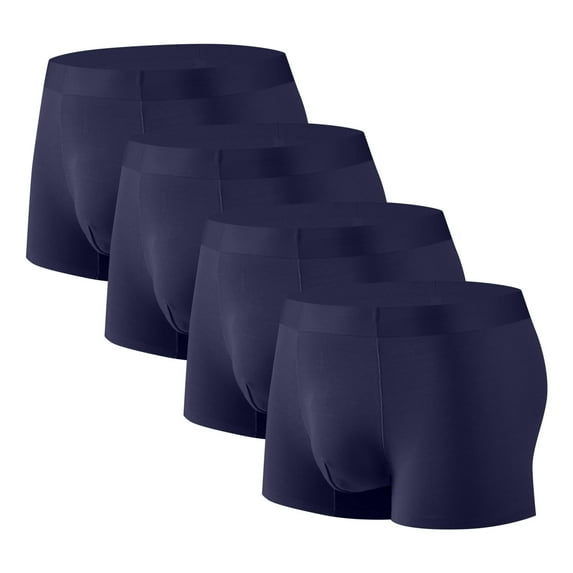 talentlend 4 Pack Boxer Briefs for Mens Elastic Mid Rise Waisted Solid Color Full Coverage Seamless Underpants