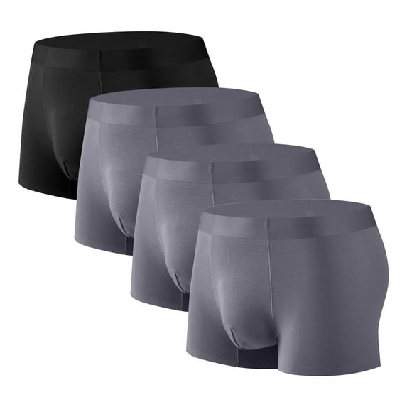 talentlend 4 Pack Boxer Briefs for Mens Elastic Mid Rise Waisted Solid Color Full Coverage Seamless Underpants
