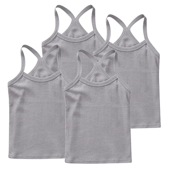 Dlentnea 4 Piece Girls Tank Tops Racerback Camisole Undershirts Spaghetti Strap Solid Color Sleeveless Dancewear