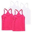 thumbnail image 1 of Dlentnea 4 Piece Girls Tank Tops Racerback Camisole Undershirts Spaghetti Strap Solid Color Sleeveless Dancewear, 1 of 6