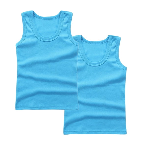 Dlentnea Boys Girls 2 Pack Tank Top Undershirts Cotton Soft Comfortable Kids Undershirt Sleeveless Shirts