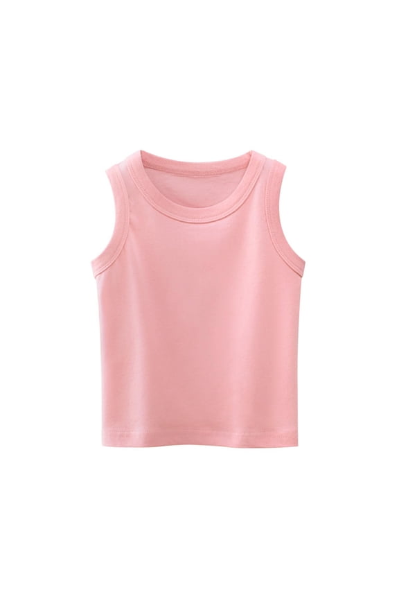 Boys Girls Undershirt Tank Top Sleeveless Shirts for Kids Cotton Soft Solid Color Undershirts Tees