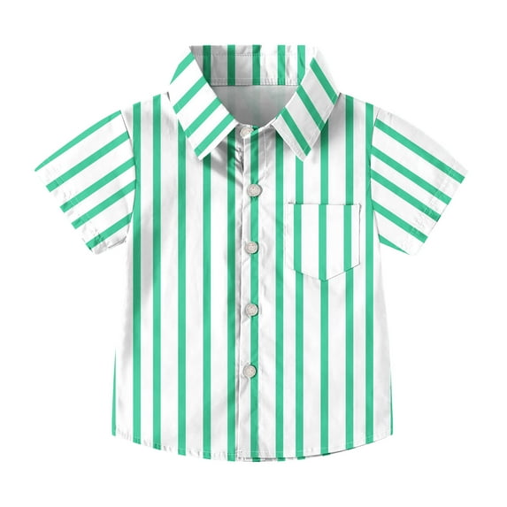 talentlend Boys Striped Shirts Button down Dress Shorts Sleeve Wedding Summer Shirt Clothes with Pocket