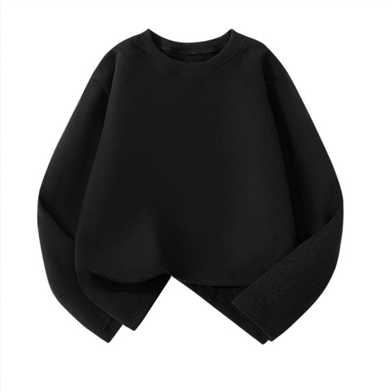 Dlentnea Boys Thermal Shirts Crew Neck Long Sleeve Casual Soft Warm Loose Basic Tees Undershirts Tops