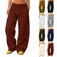 thumbnail image 1 of Dlentnea Womens Sweatpants Baggy Wide Leg Elastic Waisted Trousers with Pockets Drawstring Workout Pants, 1 of 7