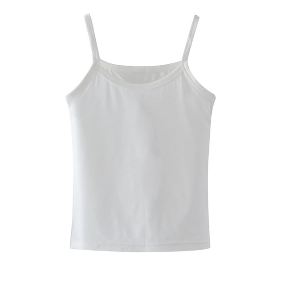Dlentnea Girls Camisole Spaghetti Straps Sleeveless Tank Tops Kids Comfort Breathable Lightweight Layering Top