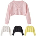 thumbnail image 1 of talentlend Girls Cardigan Lightweight Kids Open Front Outerwear Long Sleeve Dress Cover up Cropped Tops, 1 of 7