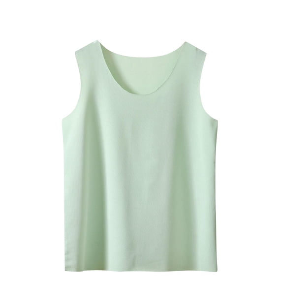 Dlentnea Girls Sleeveless Basic Tank Top Comfortable Breathable Crewneck T Shirts Undershirts for Kids