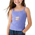 thumbnail image 1 of Dlentnea Girls Tank Tops Spaghetti Strap Ribbed Knit Sleeveless Casual Cute Camisole Cami Summer Undershirt for Kids, 1 of 4