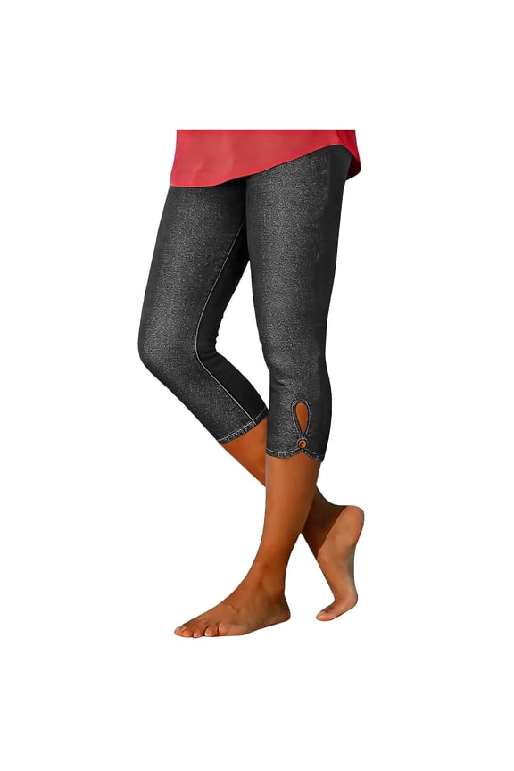 Jeggings for Women Capri Jeans Comfortable Stretchy High Waisted Denim Legging Casual Pants
