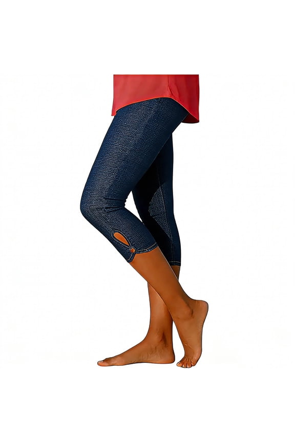 Jeggings for Women Capri Jeans Comfortable Stretchy High Waisted Denim Legging Casual Pants