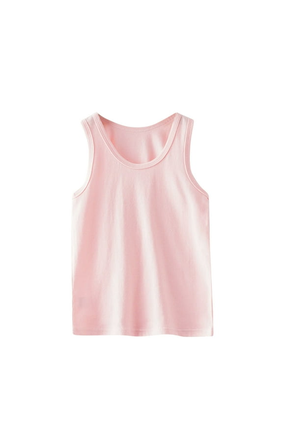 Kids Undershirts Cotton Comfortable Basic Tank Tops Sleeveless Shirts for Unisex Boys and Girls