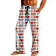 thumbnail image 1 of Talentlend Men's Valentine's Day Pajamas Casual Loose Lightweight Pants Plaid Lounge Sleepwear Trousers with Pockets, 1 of 7