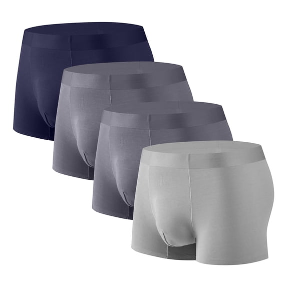Dlentnea Mens Boxer Briefs 4 Pack Seamless Workout Breathable Stretchy Underpants Everyday Panties L-4XL