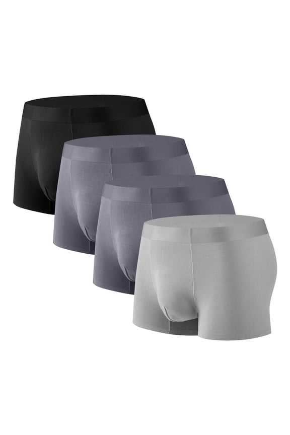 Mens Boxer Briefs 4 Pack Seamless Workout Breathable Stretchy Underpants Everyday Panties L-4XL