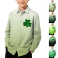 thumbnail image 1 of talentlend St. Patrick's Day Shirts for Boys Button down Long Sleeve Casual Collared Dress Shirt Kids Formal Clothes, 1 of 7