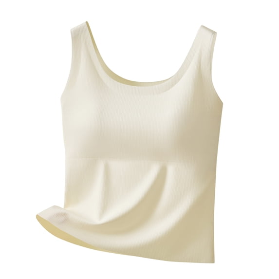 Dlentnea Tank Top for Women Plus Size with Bra Wide Strap Camisole Summer Solid Color Workout Undershirts M-4XL