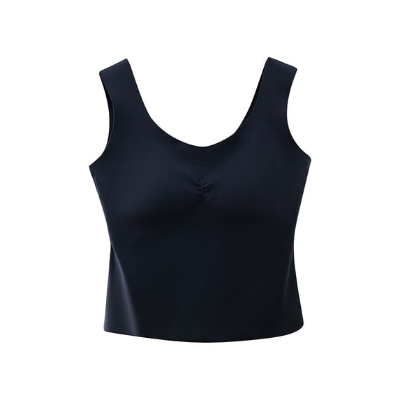 Dlentnea Tank Top for Womens Cropped with Bra Plus Size Sleeveless Crop Workout Running Yoga Tops Summer Clothes