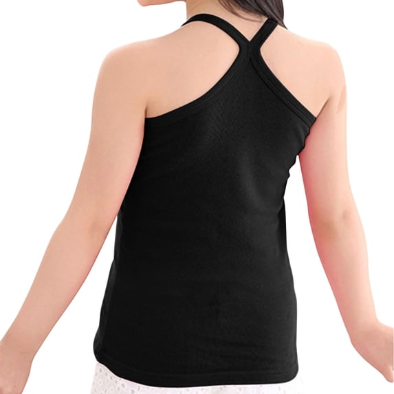 Dlentnea Toddler Girls Tank Top Spaghetti Strap Camis Racerback Summer Sleeveless Solid Color Dancewear Clothes