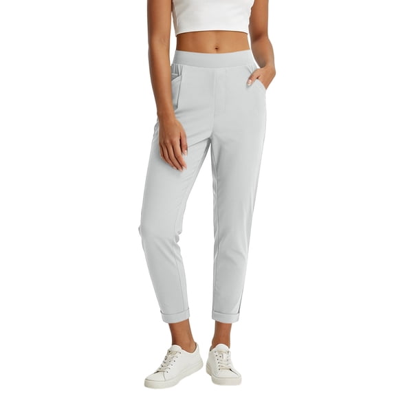 Dlentnea Women's Jogger Elastic Waisted Solid Color Sweatpants Workout Yoga Running Gym Pants with Pockets