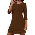 thumbnail image 1 of Dlentnea Women's Nightgowns 3/4 Sleeve Soft Sleep Shirt Crewneck Sleepwear Sleepdress Comfy Nightshirt, 1 of 6