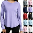 thumbnail image 1 of Dlentnea Women's Sun Protection Long Sleeve Shirts Quick Dry Hiking Lightweight Running Tops Workout T Shirt, 1 of 7