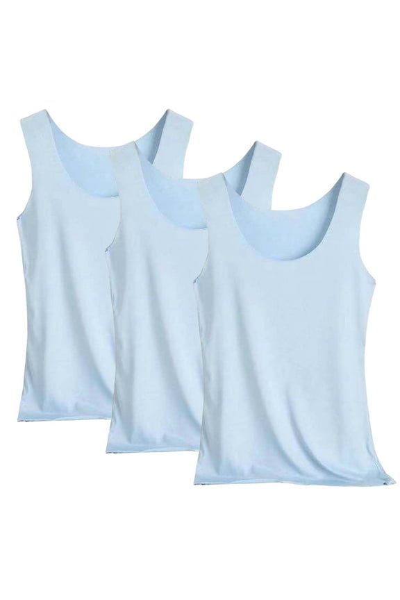 Womens 3 Pack Tank Top Undershirts Sleeveless Camisole Comfortable Breathable Solid Color Clothes