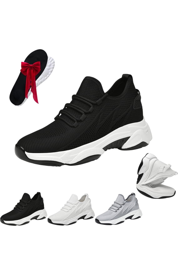 tallure sneakers,tallure sneakers 4 inch,Lightweight Breathable Mesh Walking Shoes with Arch Support, Non-Slip Casual Platform Sneakers