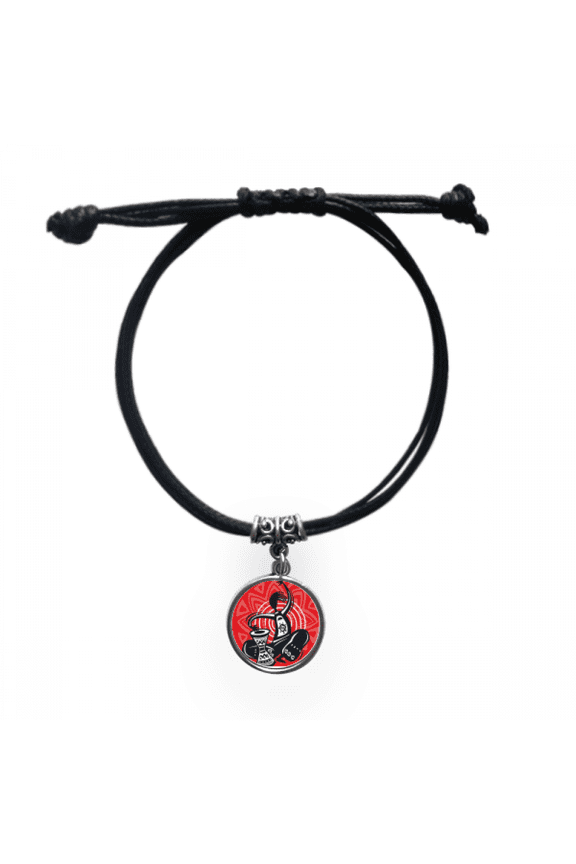 tambourine outline celebrate mexico mexican bracelet leather wristband black jewelry