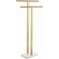 thumbnail image 1 of tanding Towel Rack for Bathroom Floor 2-Tier Towel Holder Free Stand with Heavy Marble Base Thicken Steady Design Gold Stainless Steel, 1 of 14