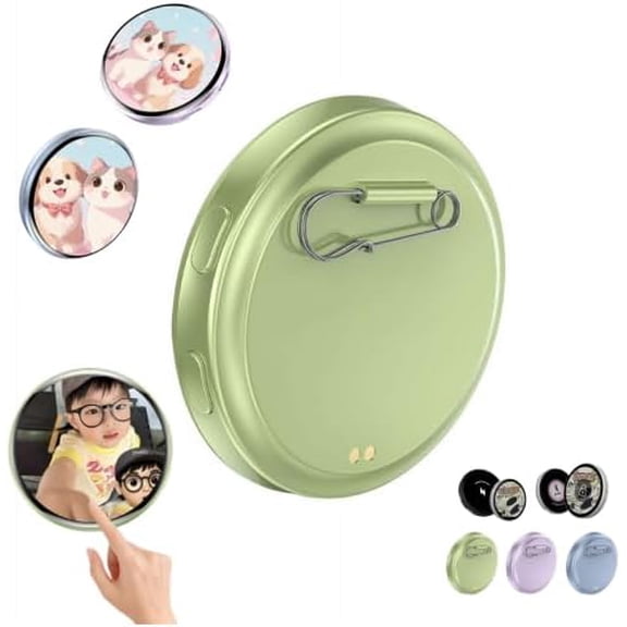 tangyin Digital Displayed Pixel Badge Pin, Electronic Button with LED Screen, Magnetic Display Badge with Photo & Video, Dynamic Anime Photo Pin for Cosplay Concert Fans and Fanbase (Green)