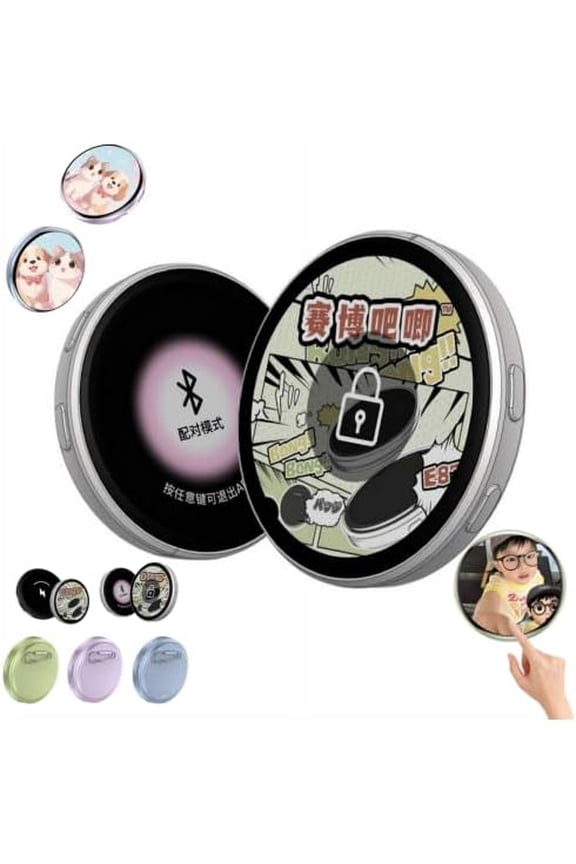 Digital Displayed Pixel Badge Pin, Electronic Button with LED Screen, Magnetic Display Badge with Photo & Video, Dynamic Anime Photo Pin for Cosplay Concert Fans and Fanbase (White)