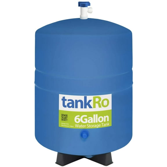 tankRO – RO Water Filtration System Expansion Tank – 6 Gallon Water Tank -– Compact Water Storage Pressure Tank with Free 1/4" Tank Ball Valve