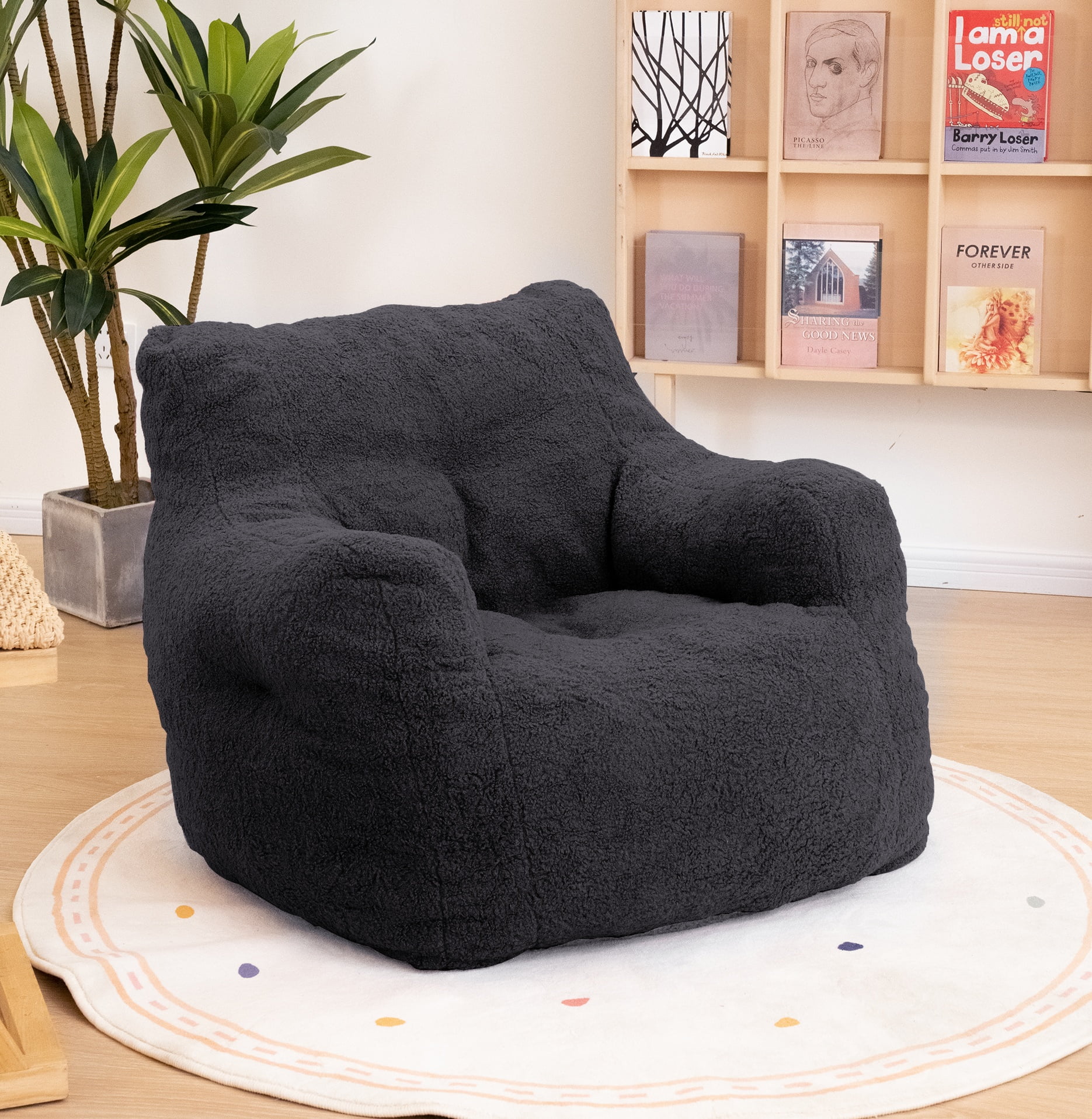 tantohom Bean Bag Chair, Tufted Plush Reading Chair Lazy Chairs with