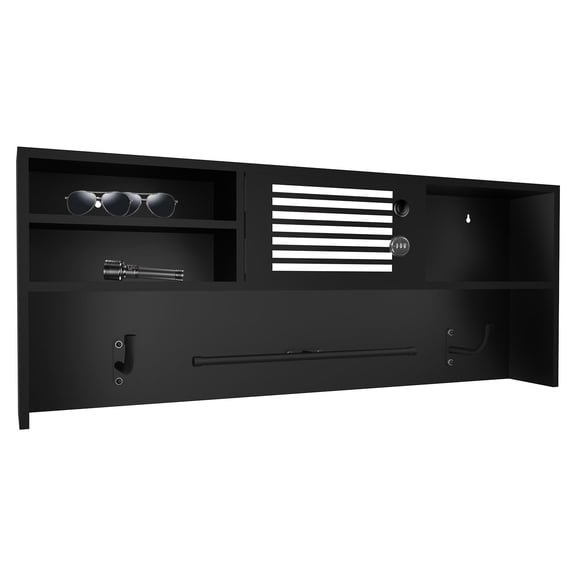 tanzhilei Wall Locker with Combination Lock Heavy Duty Metal Keyless Storage Rack with 2-Hook Easy Wall Mount Space Saving Organizer for Police Home Bar 35.5 x 16.3 x 3.9 Inch