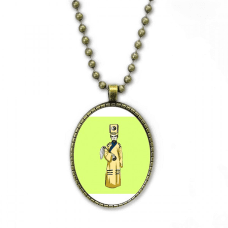 taoist priest mythology necklace vintage chain bead pendant jewelry collection