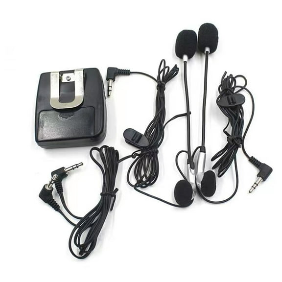 tapdra Black Motorcycle Helmet Intercom Communication Host System with Headphones Kit