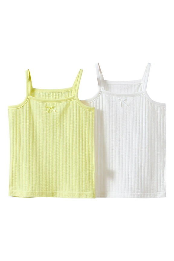 2 PC Baby Clothes Toddler Girls Cotton Camisole Tops Spaghetti Strap Tank Tops Casual Comfy Undershirts Vest