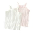 thumbnail image 1 of tarylea 2pc Baby Clothes for Girls Spaghetti Strap Square Neckline Tank Tops Solid Color Lightweight Tops Casual Comfy Summer Toddler Tops for 2-11 Years, 1 of 9