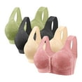 thumbnail image 1 of tarylea 4 Pack Front Closure Bras for Women Open Front Push up Full Coverage Lace Blocked Supportive Stretchable Comfy Bra Underwear, 1 of 6