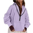 thumbnail image 1 of tarylea Athletic Tops for Women Half Zipper Hoodies Pullover with Pocket Long Sleeve Oversized Tops Loose Casual Wear, 1 of 9