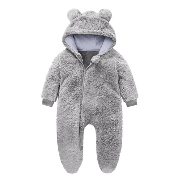 tarylea Baby Clothes Footie Hoodie Rompers Double Sided Fleece Full Zipper Bodysuit Solid Color Warm Comfy Winter Jumpsuit