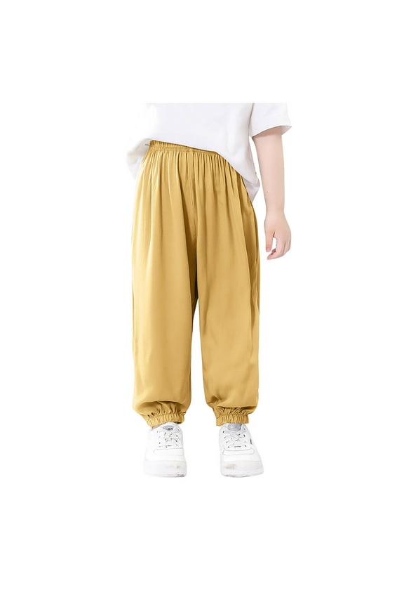 Baby Clothes Joggers for Boys Girls High Waisted Pleated Sweatpants Baggy Cinch Bottom Trousers