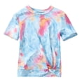 thumbnail image 1 of tarylea Baby Clothes Toddler Boys Girls Tie Dye Cotton Top Short Sleeve Shirts Crewneck Knot Front T Shirts Loose Fitted Tees, 1 of 9