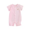 thumbnail image 1 of tarylea Baby Clothes for Toddler Girls Boys Button down Short Sleeve Romper Solid Color Cute Jumpsuits Casual Lightweight Summer Comfy Outfits for 0-18 Months, 1 of 6