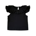 thumbnail image 1 of tarylea Baby Clothes Toddler Girls Cotton Top Newborn Ruffle Cap Sleeve Shirts Infant Crewneck T Shirts Ribbed Cute Tees, 1 of 3