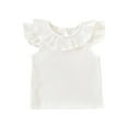 thumbnail image 1 of tarylea Baby Clothes Toddler Girls Cotton Top Newborn Ruffle Cap Sleeve Shirts Infant Crewneck T Shirts Ribbed Cute Tees, 1 of 3